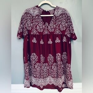 White Burch Floral Burgundy Women's Top